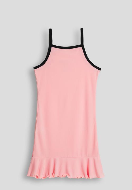 Pop Candy - Camisole dress with hem frill - pink/black