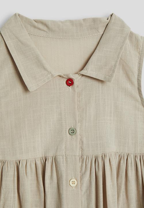 Pop Candy - Multicoloured button a-line shirt dress - bone