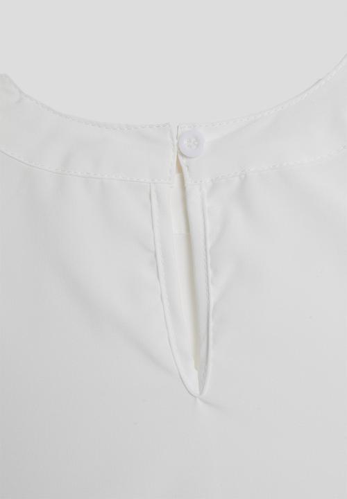 Pop Candy - Anglaise flutter sleeve top - white