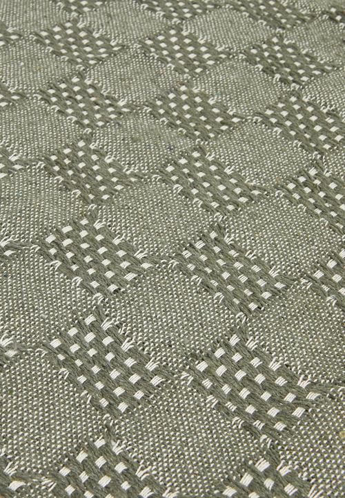 Sixth Floor - Fin Cotton Geo Throw - Olive