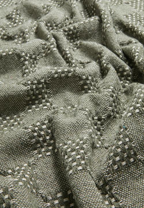 Sixth Floor - Fin Cotton Geo Throw - Olive