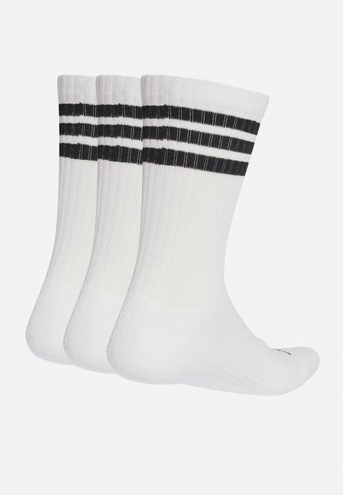 adidas Performance - 3-Stripe ESS C Crew  3-Pack - White/Black/Black