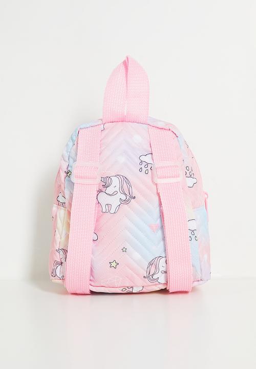 Pop Candy - Chevron quilted backpack - pink/unicorn aop