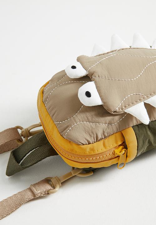 Pop Candy - 3D crocodile quilted crossbody bag - beige