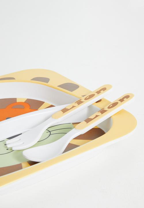 Pop Candy - 5 Piece lion themed dinnerware set - multi