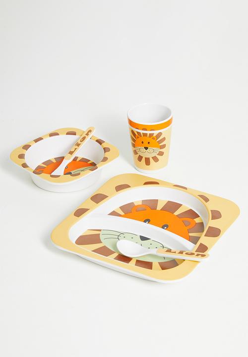 Pop Candy - 5 Piece lion themed dinnerware set - multi