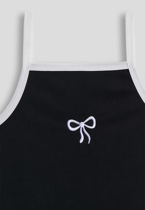 Pop Candy - Camisole dress with hem frill - black