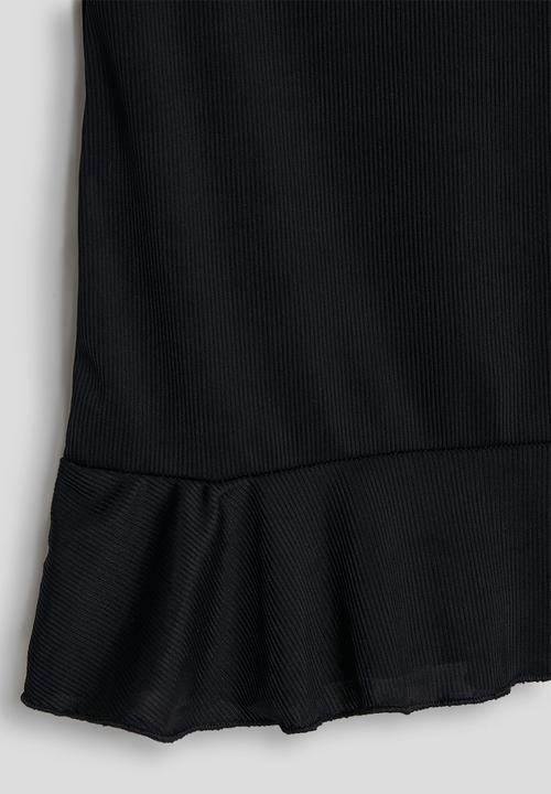 Pop Candy - Camisole dress with hem frill - black