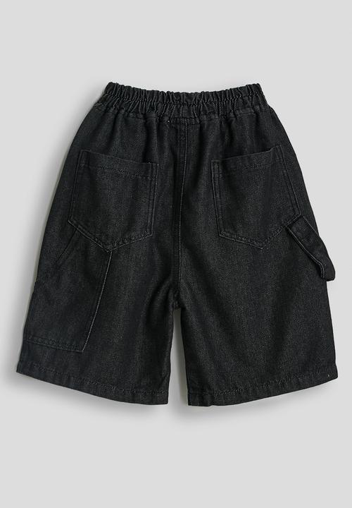Pop Candy - Denim carpenter shorts - black