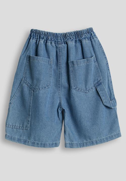Pop Candy - Denim carpenter shorts - blue