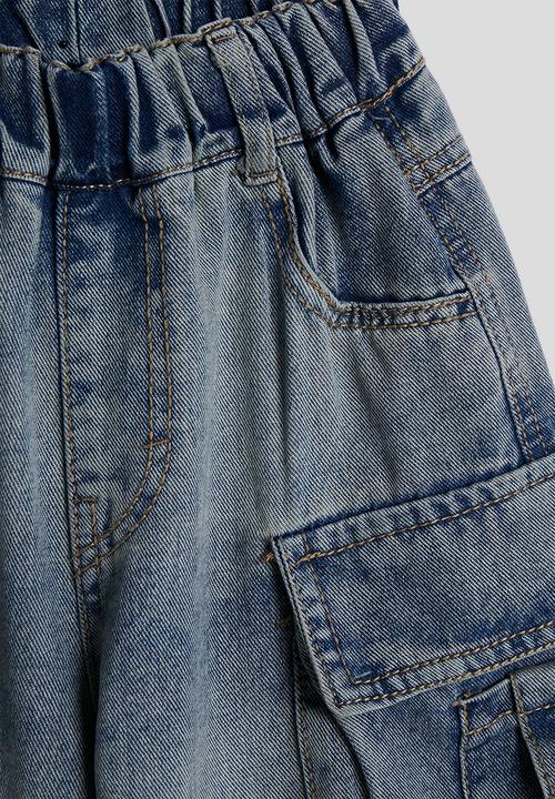Pop Candy - Denim cargo shorts - blue