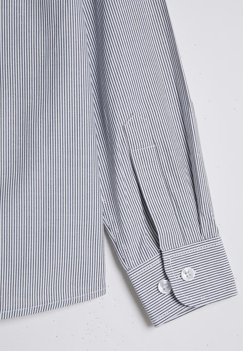 Pop Candy - Pin striped shirt - black