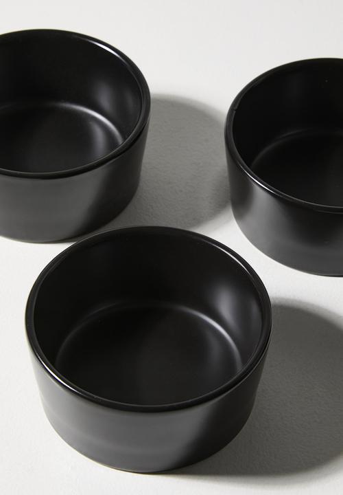 Excellent Houseware - Trio snack bowls set of 3 - Black