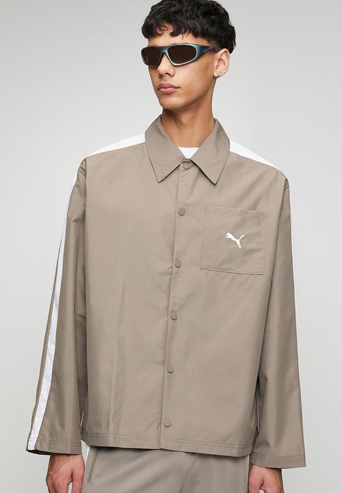 PUMA - T7 Relaxed Woven Overshirt - Brown