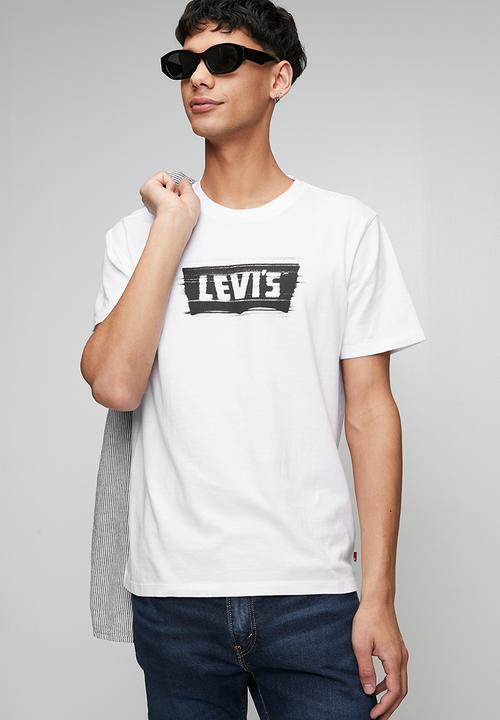 Levi’s® - GRAPHIC CREWNECK TEE ZA - BLURRED BW WHITE PLUS