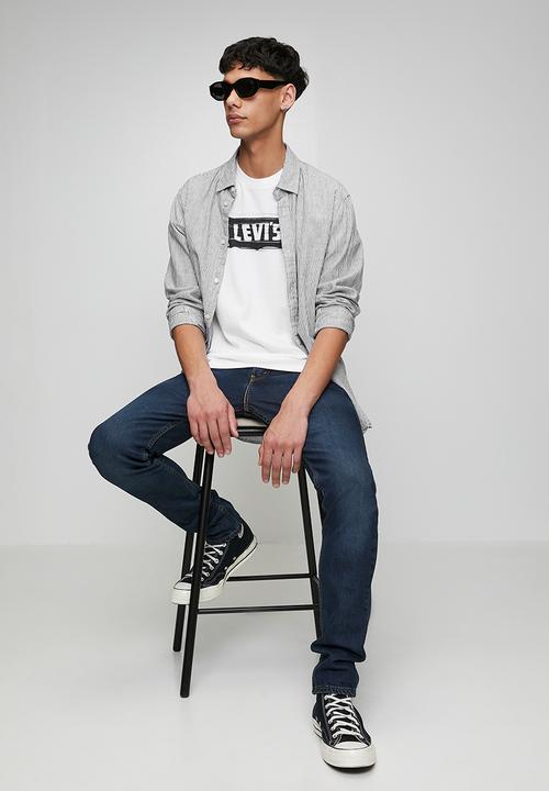 Levi’s® - GRAPHIC CREWNECK TEE ZA - BLURRED BW WHITE PLUS
