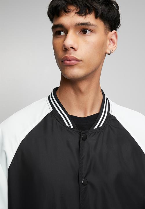 Brave Soul - Lightweight Varsity Bomber Jacket - Black