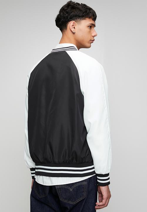 Brave Soul - Lightweight Varsity Bomber Jacket - Black