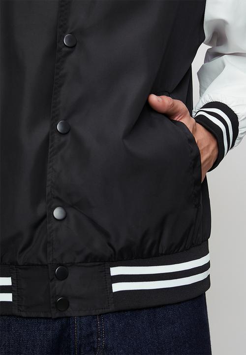 Brave Soul - Lightweight Varsity Bomber Jacket - Black