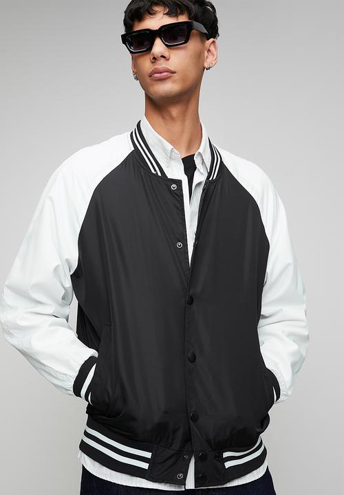 Brave Soul - Lightweight Varsity Bomber Jacket - Black