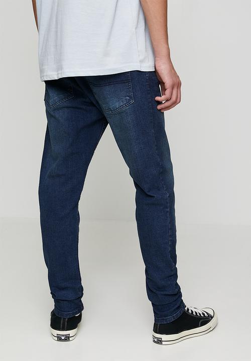 Brave Soul - Denim Skinny Fit Jean - Dark Blue Long Length