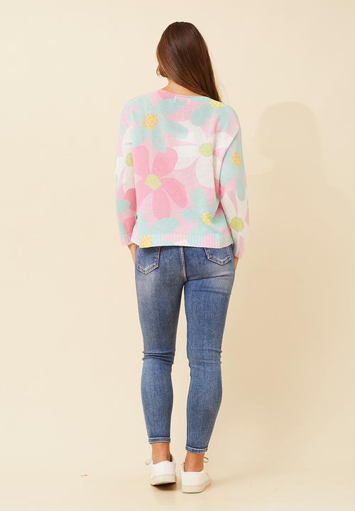 Stella Morgan - Made In Italy Viscose Blend L/S -Neck Knitwear Top - Pink