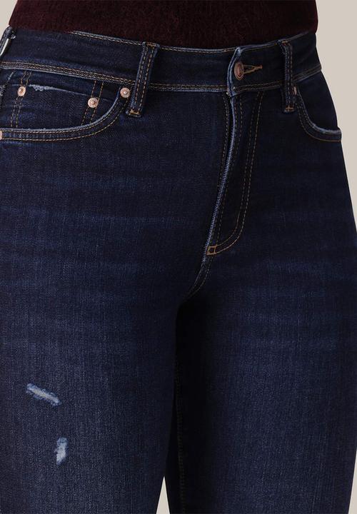 Forever New - Nala mid-rise dark ripped skinny jeans in dark wash