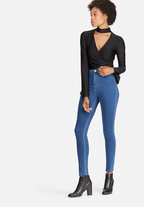 dailyfriday - Slinky wrap front knit bodysuit