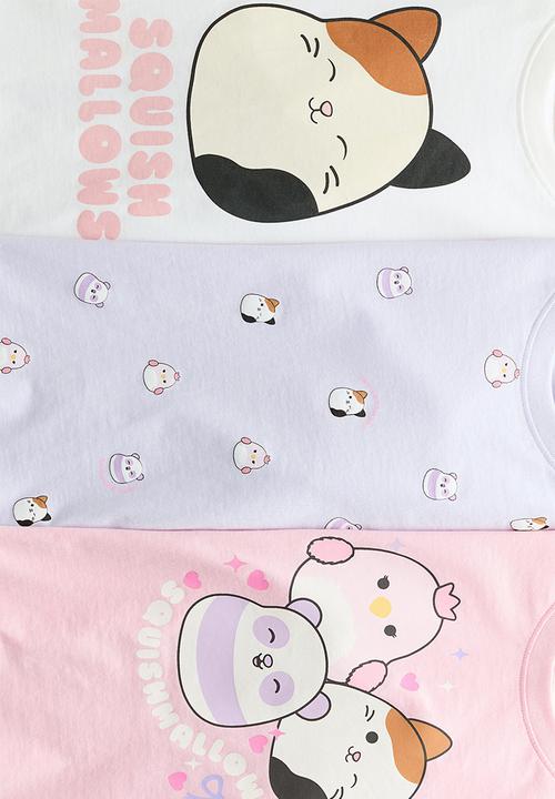 H&M - 3-pack printed jersey tops - pink/squishmallows