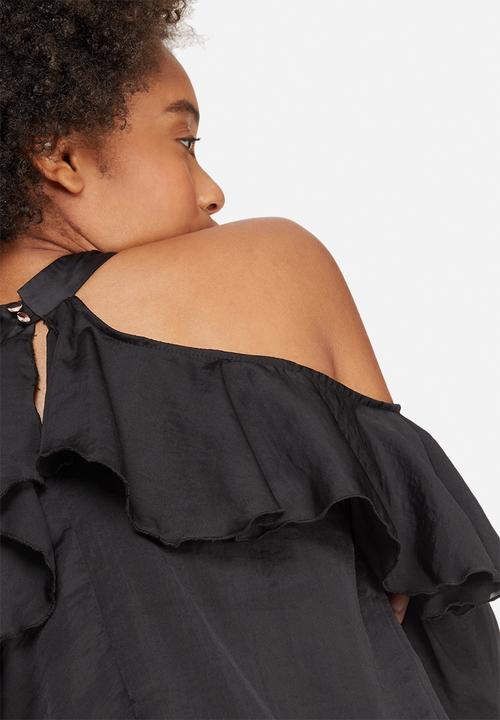 dailyfriday - Cold shoulder frill blouse