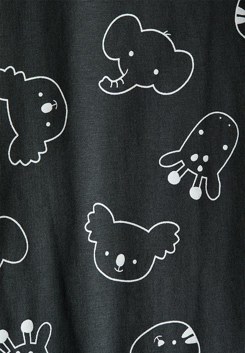 H&M - Patterned sleepsuit - dark grey/animals