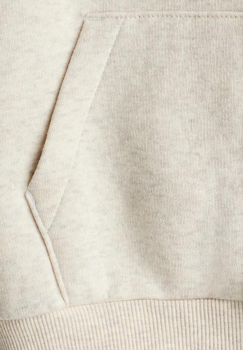 H&M - Oversized zip-through hoodie - light beige marl