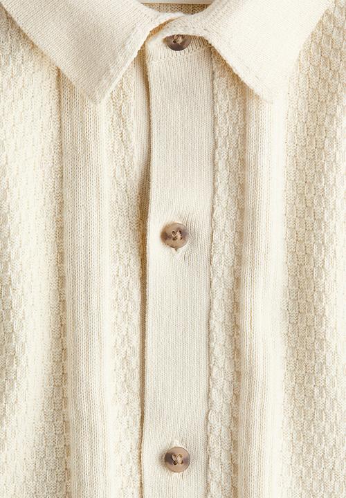 H&M - Textured-knit shirt - light beige