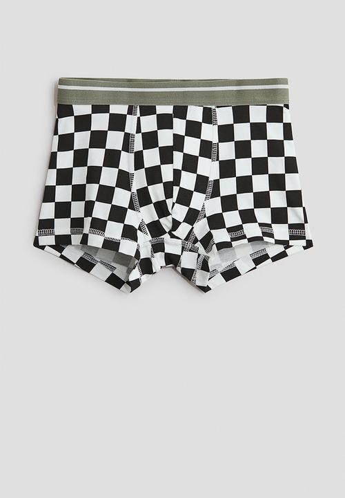 H&M - 3-Pack cotton trunks - black/checked