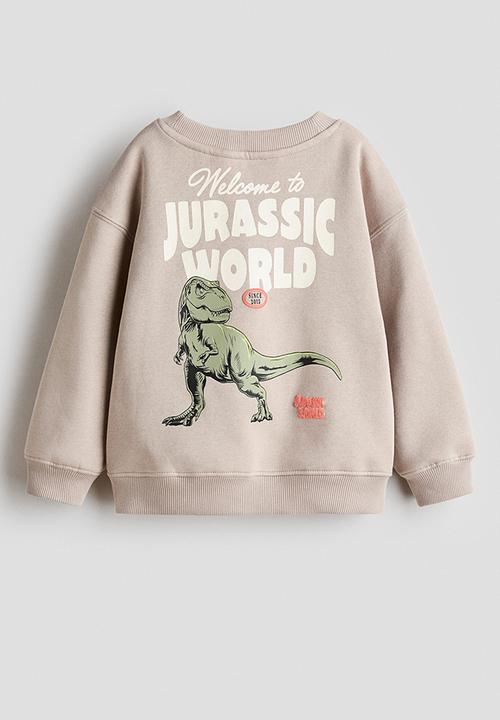H&M - Printed sweatshirt - beige/jurassic world