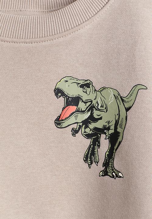 H&M - Printed sweatshirt - beige/jurassic world