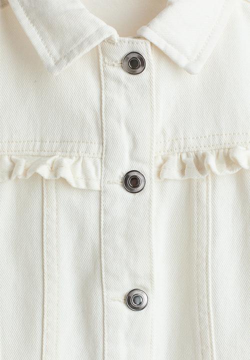 H&M - Frill-trimmed twill jacket - cream