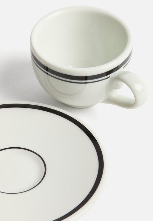 H&M - Espresso cup and saucer - white/black
