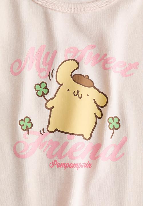 H&M - Print-motif cotton top - light pink/pompompurin