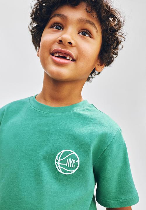 H&M - Printed t-shirt - green/basketball