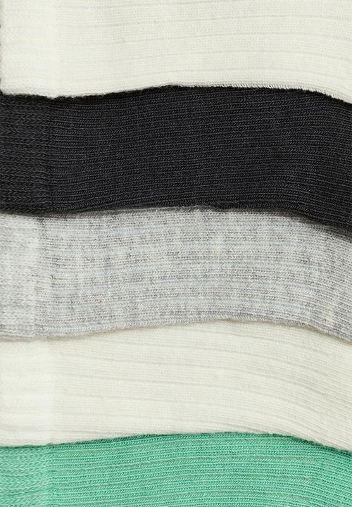 H&M - 5-pack socks - green/black/white