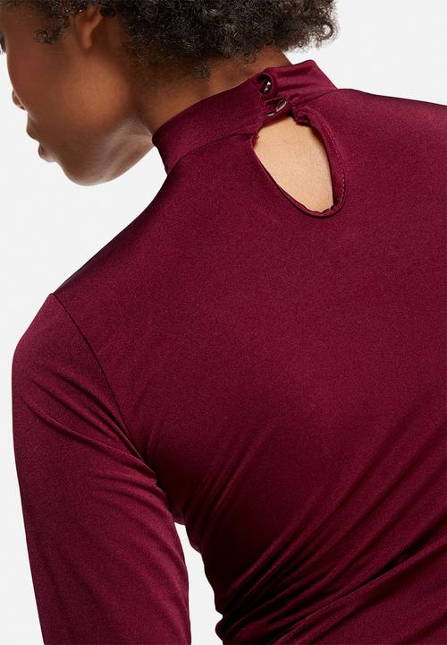 dailyfriday - Slinky wrap front knit bodysuit