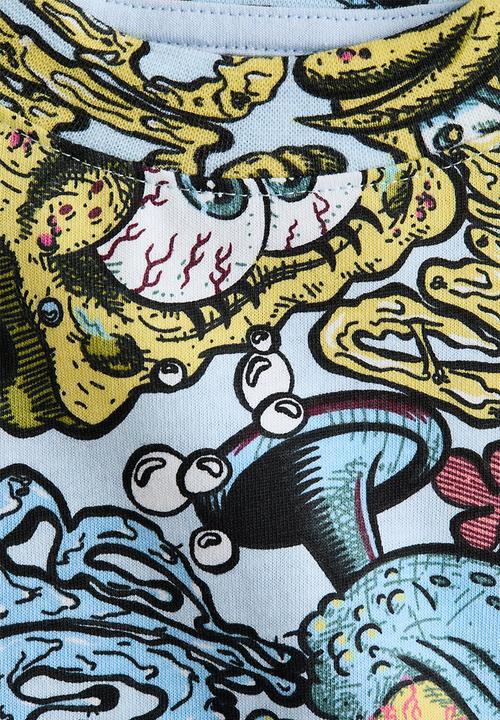 H&M - Printed t-shirt - light blue/spongebob
