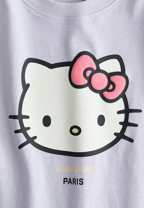H&M - Printed t-shirt - light purple/hello kitty