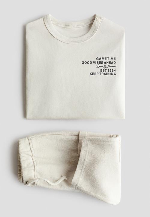 H&M - 2-piece cotton set - light beige
