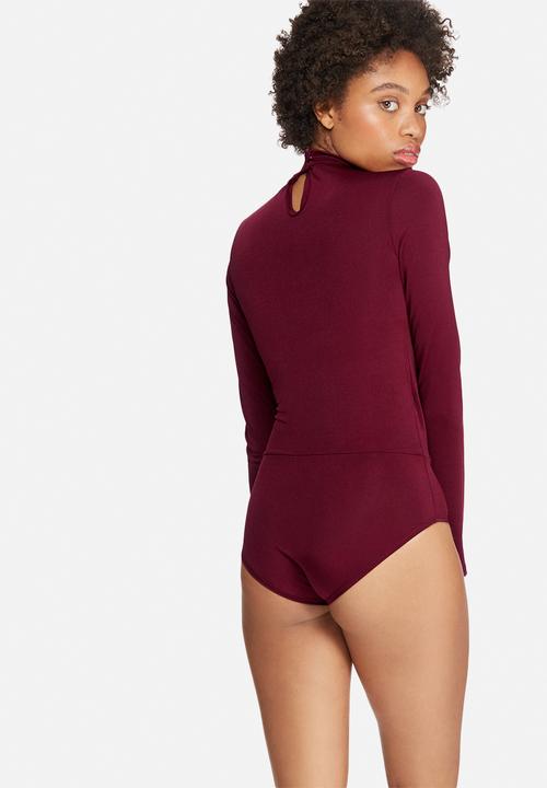 dailyfriday - Slinky wrap front knit bodysuit