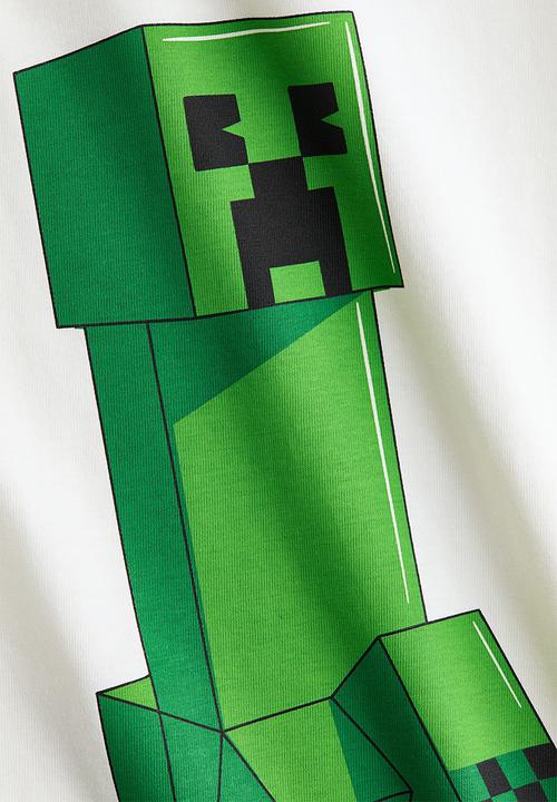 H&M - Oversized printed t-shirt - white/minecraft