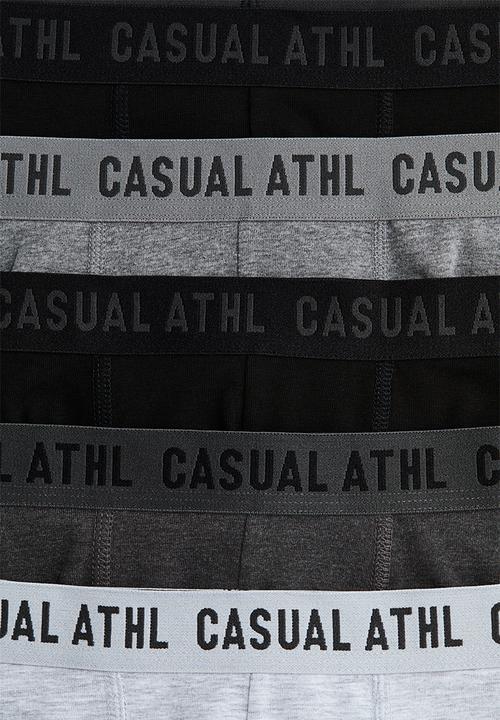 H&M - 5-Pack cotton trunks - light grey marl/dark grey