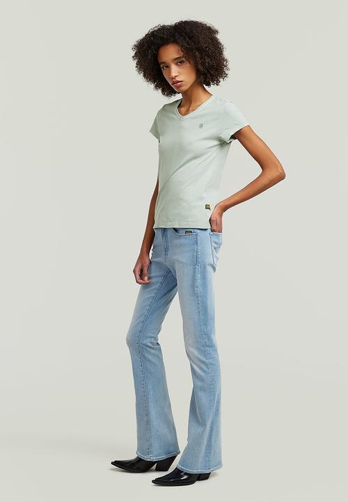 G-STAR - Overdyed eyben slim v t 2.0 wmn - pale green gd