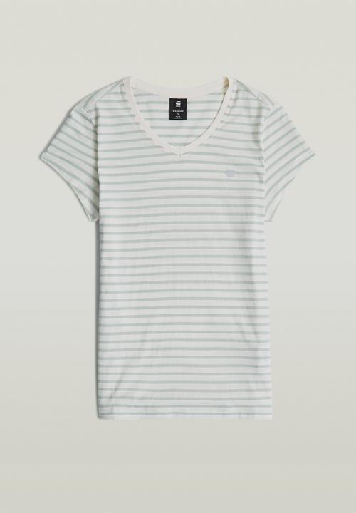 G-STAR - Stripe eyben slim v t 2.0 wmn - milk/pale green stripe